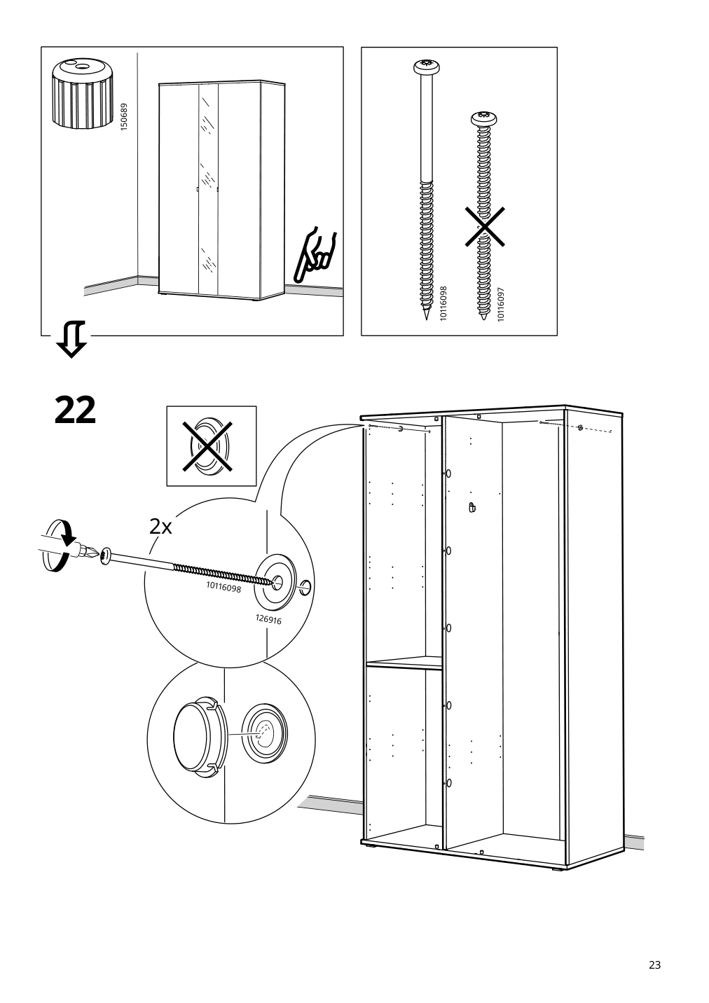 Assembly instructions for IKEA Vihals wardrobe with 2 doors white | Page 23 - IKEA VIHALS wardrobe with 2 doors 604.832.55