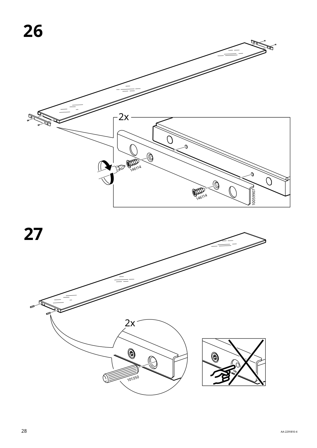 Assembly instructions for IKEA Vihals wardrobe with 2 doors white | Page 28 - IKEA VIHALS wardrobe with 2 doors 604.832.55