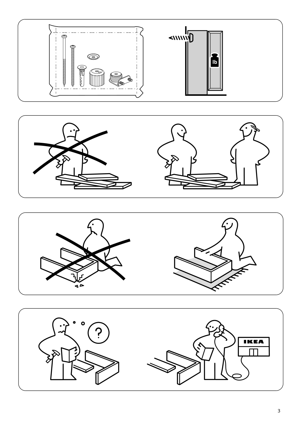 Assembly instructions for IKEA Vihals wardrobe with 2 doors white | Page 3 - IKEA VIHALS wardrobe with 2 doors 604.832.55