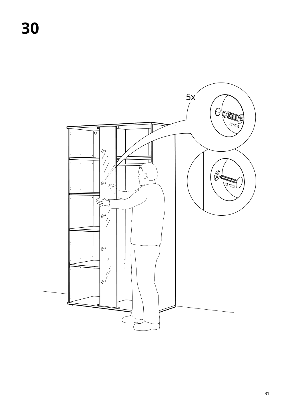 Assembly instructions for IKEA Vihals wardrobe with 2 doors white | Page 31 - IKEA VIHALS wardrobe with 2 doors 604.832.55