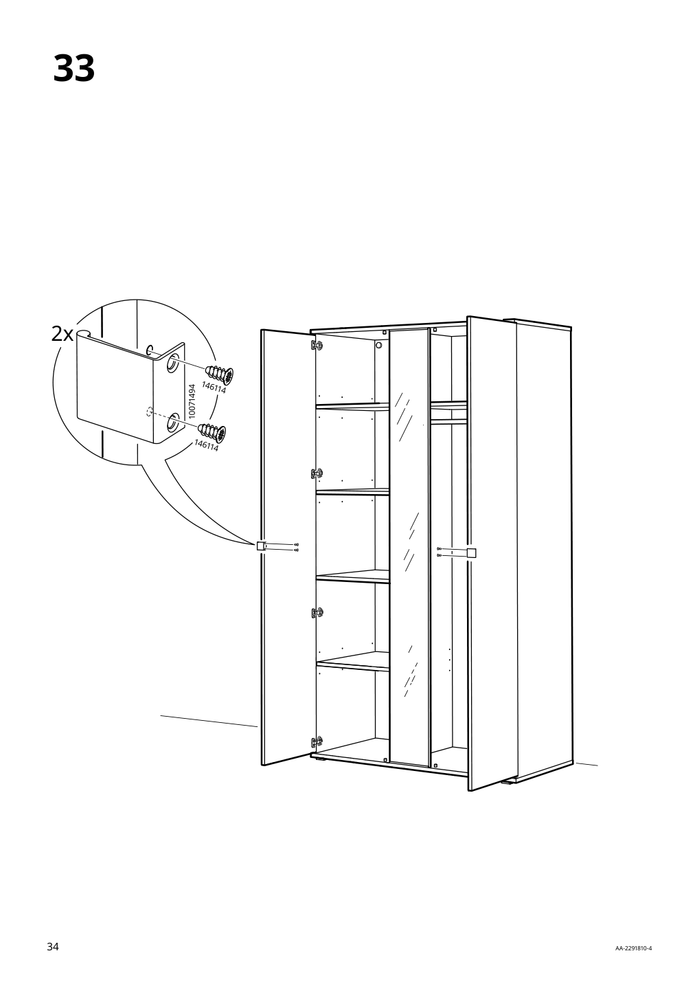 Assembly instructions for IKEA Vihals wardrobe with 2 doors white | Page 34 - IKEA VIHALS wardrobe with 2 doors 604.832.55