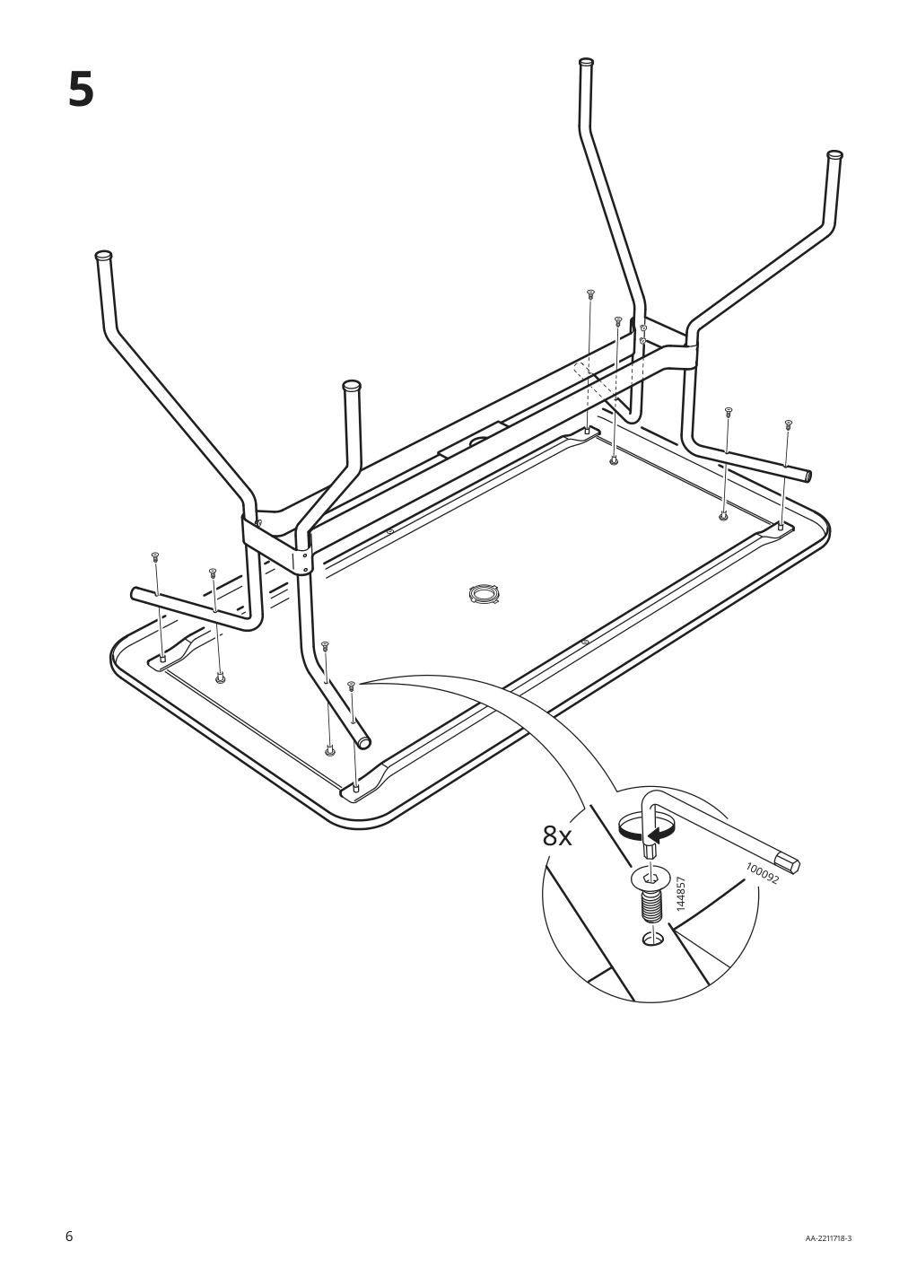 Assembly instructions for IKEA Viholmen table outdoor dark gray | Page 6 - IKEA VIHOLMEN / LÄCKÖ table and 4 chairs, outdoor 394.783.88