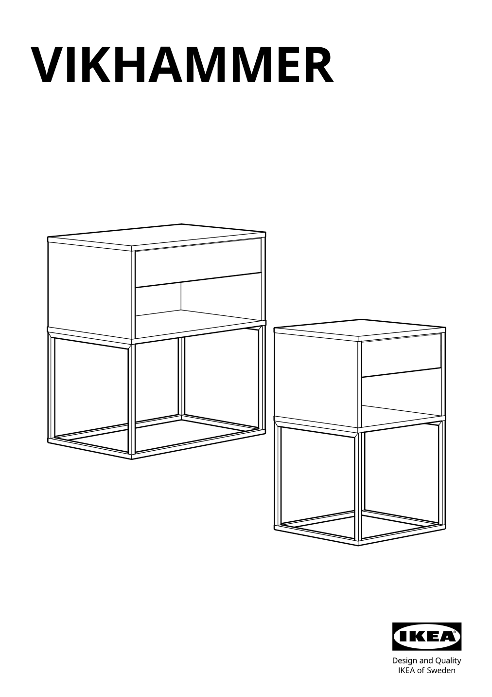 Assembly instructions for IKEA Vikhammer nightstand blue | Page 1 - IKEA VIKHAMMER nightstand 705.838.29