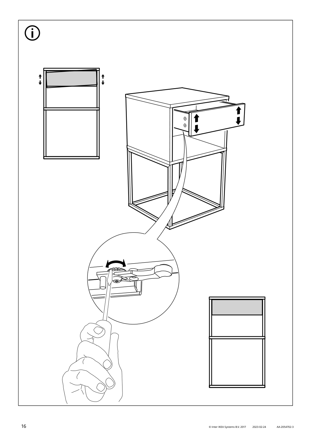 Assembly instructions for IKEA Vikhammer nightstand black | Page 16 - IKEA VIKHAMMER nightstand 903.889.78