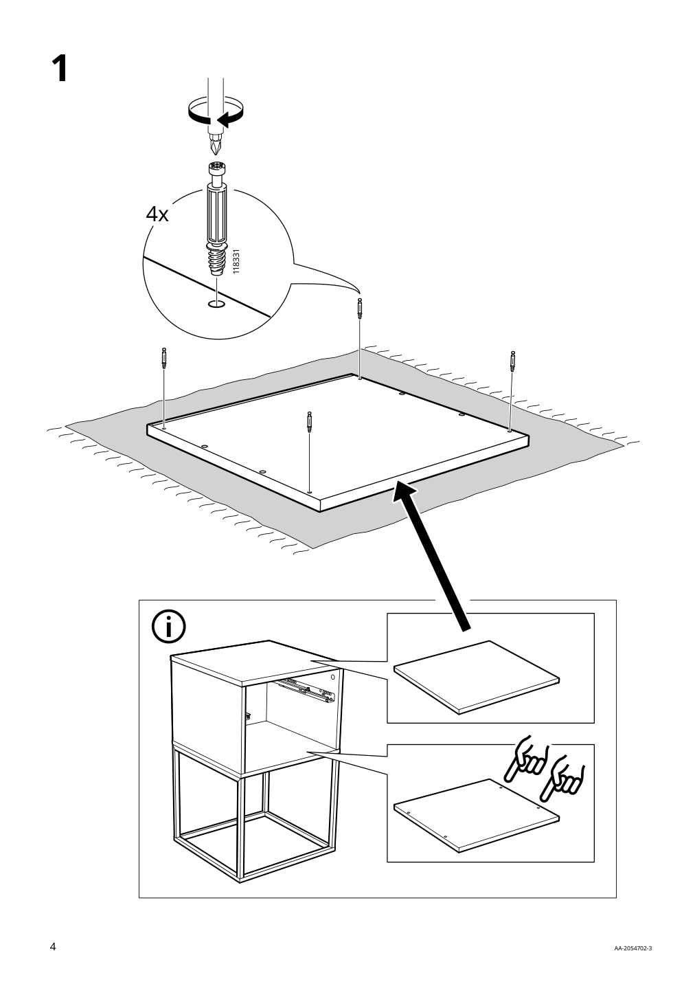 Assembly instructions for IKEA Vikhammer nightstand blue | Page 4 - IKEA VIKHAMMER nightstand 705.838.29