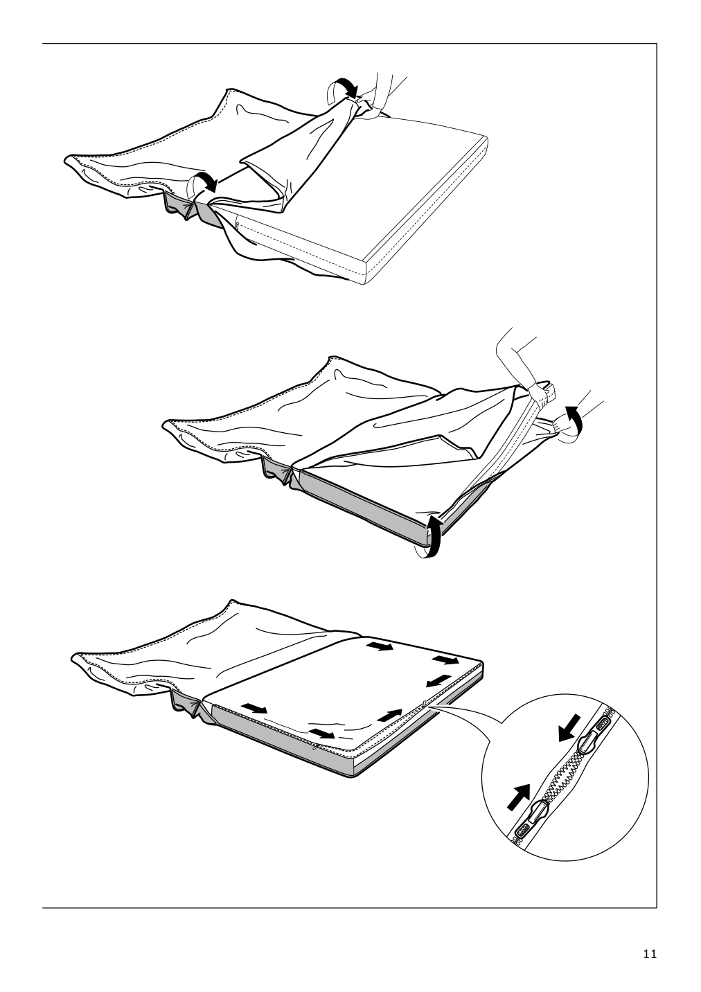 Assembly instructions for IKEA Vilasund cover for sleeper sofa | Page 11 - IKEA VILASUND cover for sleeper sofa 502.430.44