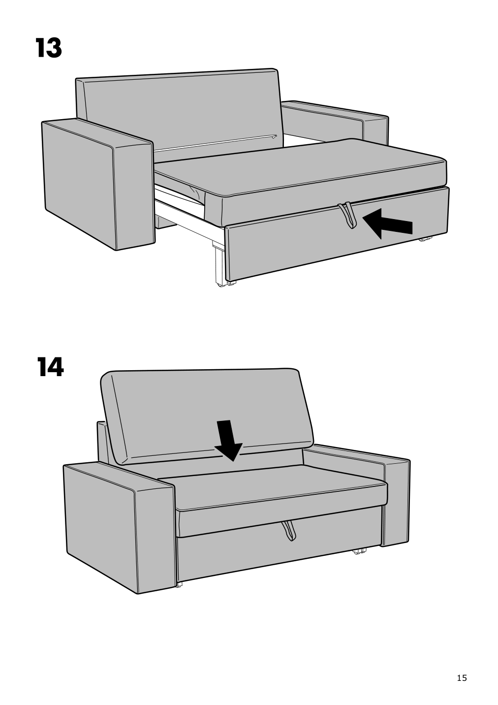 Assembly instructions for IKEA Vilasund cover for sleeper sofa | Page 15 - IKEA VILASUND cover for sleeper sofa 502.430.44