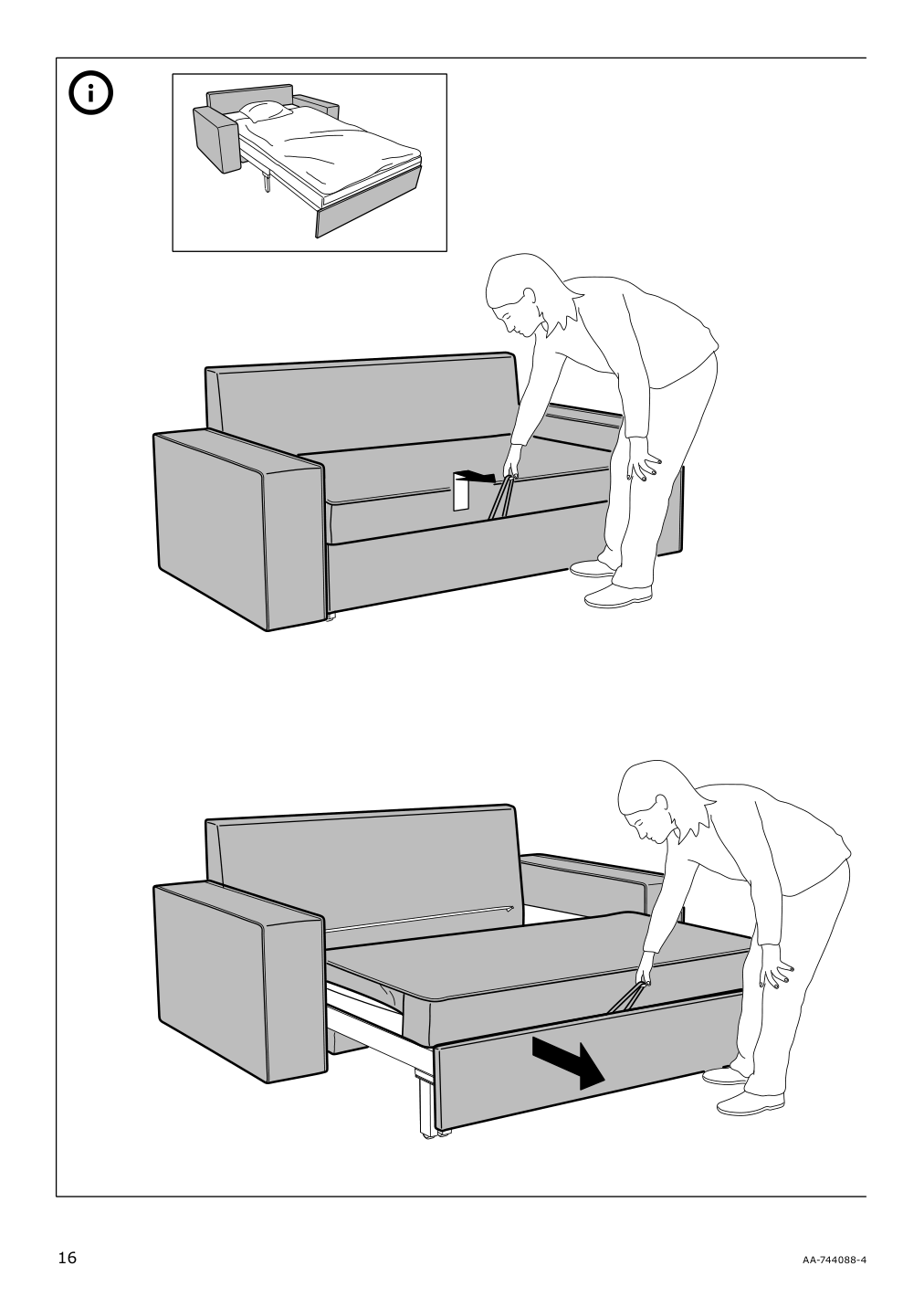 Assembly instructions for IKEA Vilasund cover for sleeper sofa | Page 16 - IKEA VILASUND cover for sleeper sofa 502.430.44