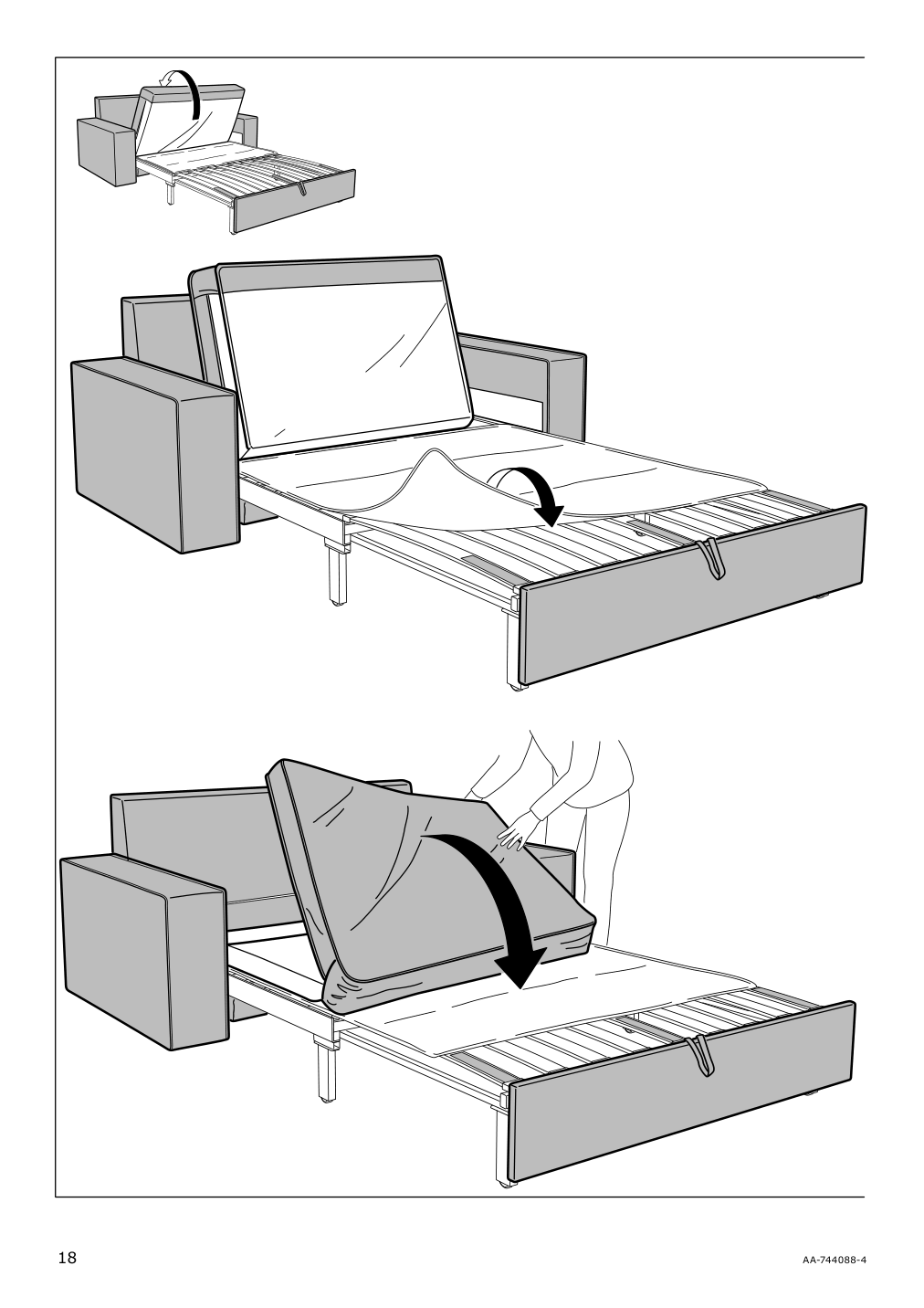 Assembly instructions for IKEA Vilasund cover for sleeper sofa | Page 18 - IKEA VILASUND cover for sleeper sofa 502.430.44