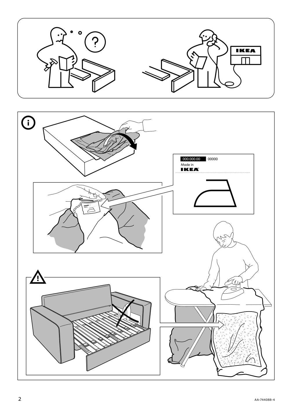 Assembly instructions for IKEA Vilasund cover for sleeper sofa | Page 2 - IKEA VILASUND cover for sleeper sofa 502.430.44