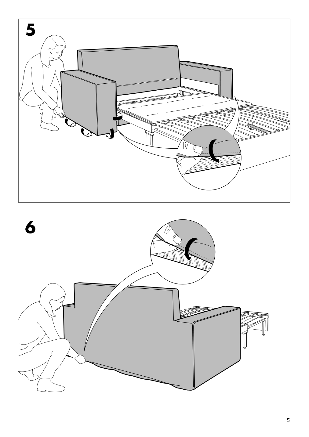 Assembly instructions for IKEA Vilasund cover for sleeper sofa | Page 5 - IKEA VILASUND cover for sleeper sofa 502.430.44