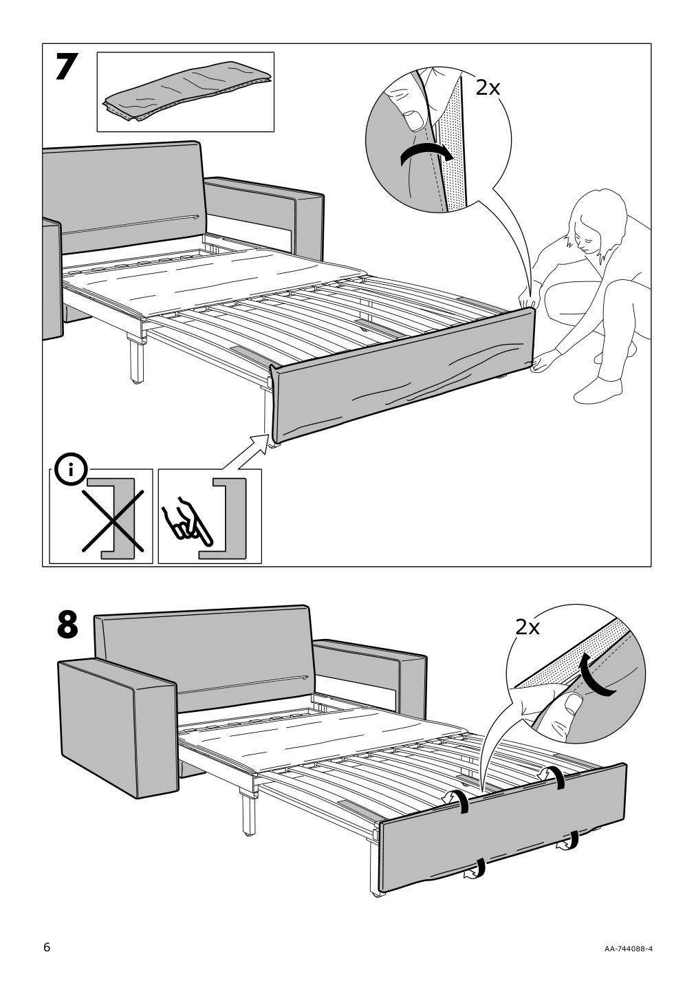 Assembly instructions for IKEA Vilasund cover for sleeper sofa | Page 6 - IKEA VILASUND cover for sleeper sofa 502.430.44