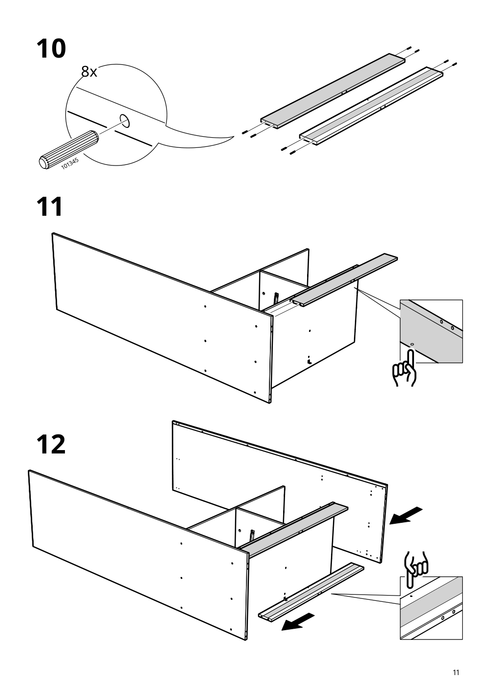 Assembly instructions for IKEA Vilhatten wardrobe with 2 doors and 2 drawers oak effect | Page 11 - IKEA VILHATTEN wardrobe with 2 doors and 2 drawers 705.306.09