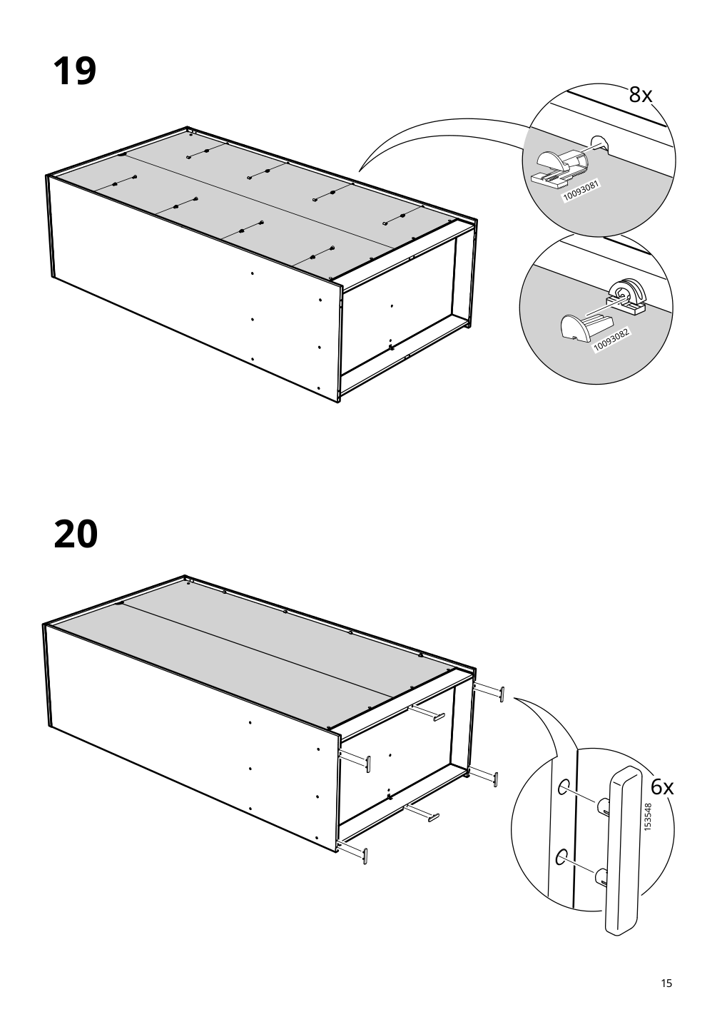 Assembly instructions for IKEA Vilhatten wardrobe with 2 doors and 2 drawers oak effect | Page 15 - IKEA VILHATTEN wardrobe with 2 doors and 2 drawers 705.306.09