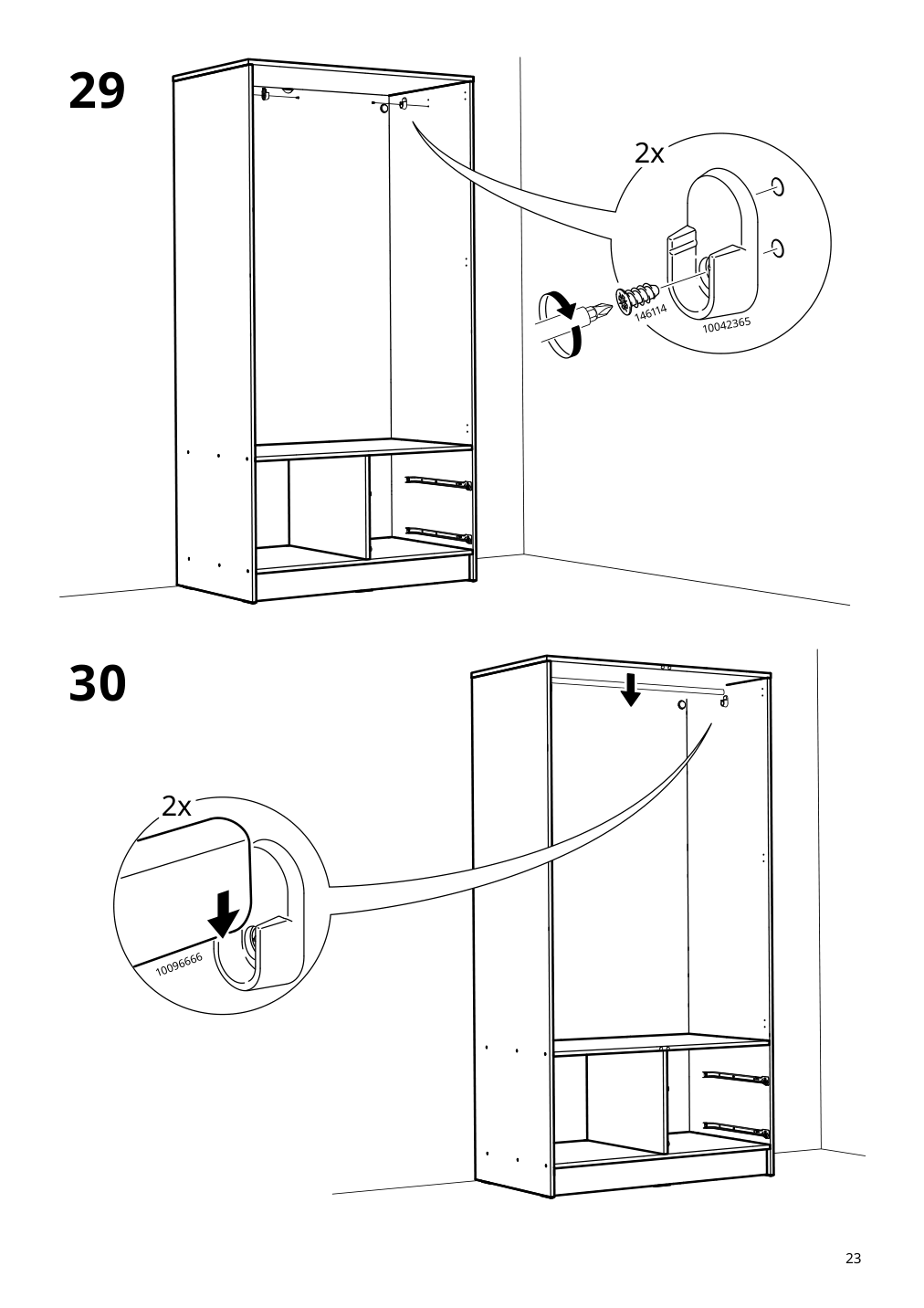 Assembly instructions for IKEA Vilhatten wardrobe with 2 doors and 2 drawers oak effect | Page 23 - IKEA VILHATTEN wardrobe with 2 doors and 2 drawers 705.306.09