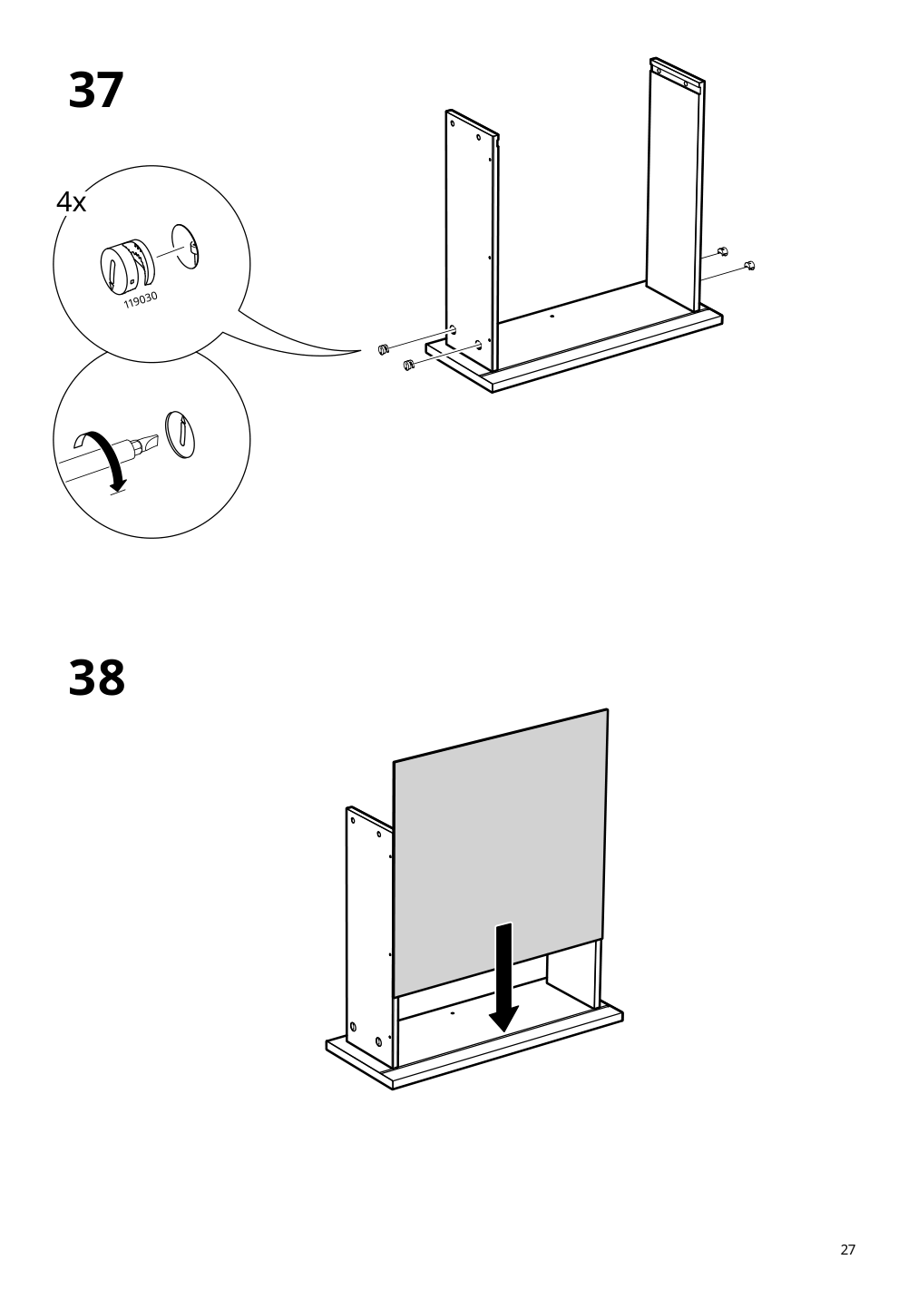 Assembly instructions for IKEA Vilhatten wardrobe with 2 doors and 2 drawers oak effect | Page 27 - IKEA VILHATTEN wardrobe with 2 doors and 2 drawers 705.306.09