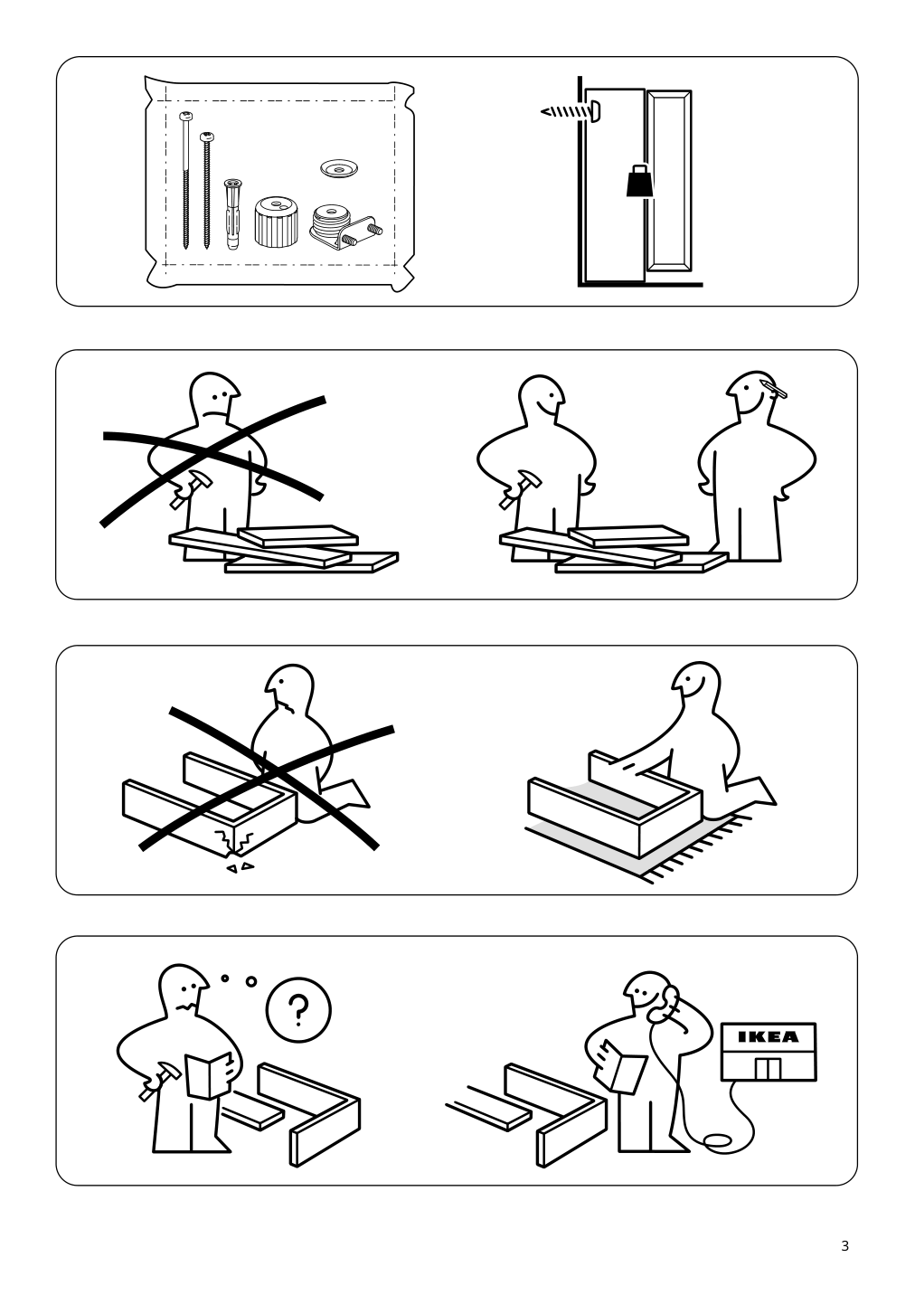 Assembly instructions for IKEA Vilhatten wardrobe with 2 doors and 2 drawers oak effect | Page 3 - IKEA VILHATTEN wardrobe with 2 doors and 2 drawers 705.306.09