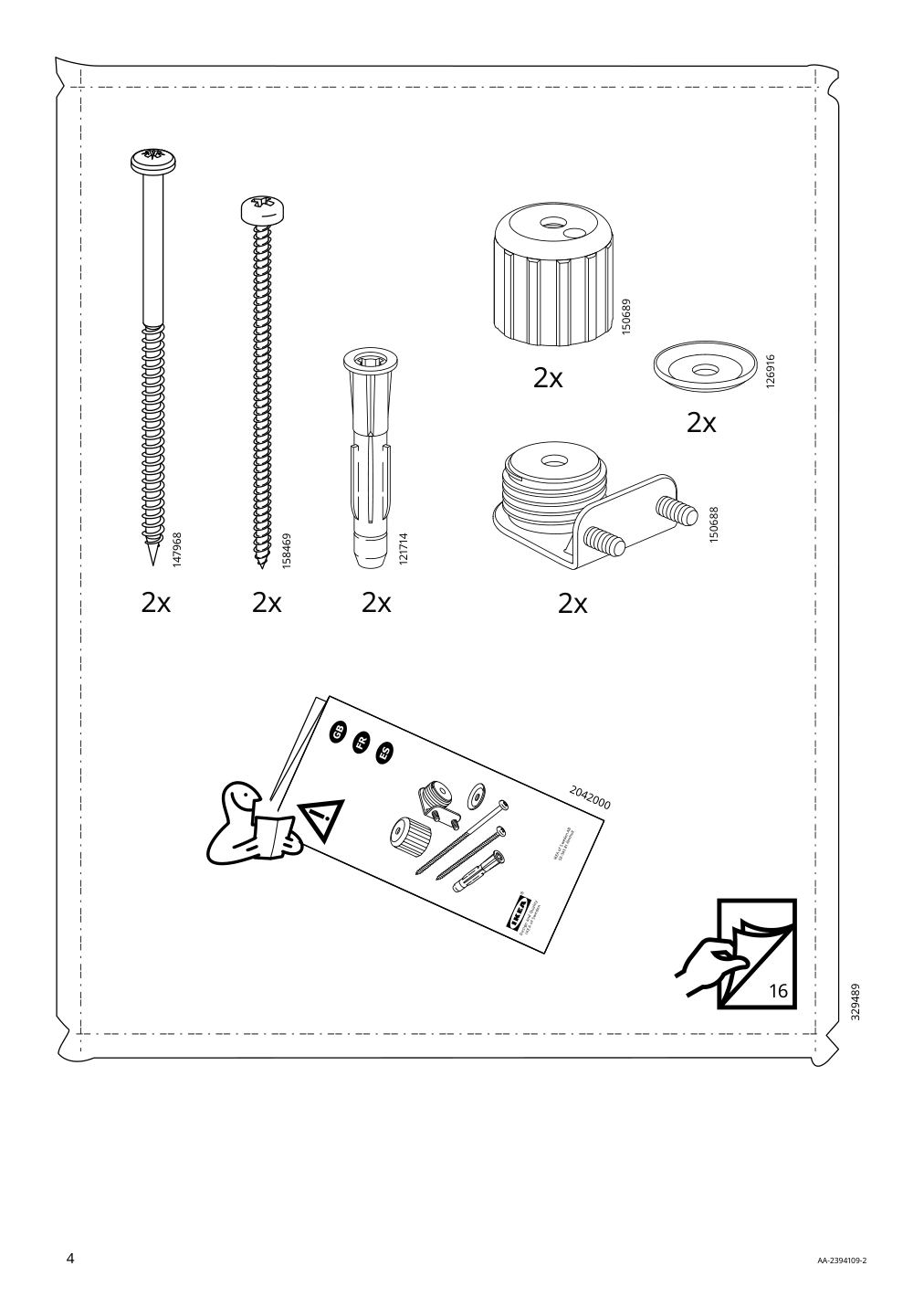 Assembly instructions for IKEA Vilhatten wardrobe with 2 doors and 2 drawers oak effect | Page 4 - IKEA VILHATTEN wardrobe with 2 doors and 2 drawers 705.306.09