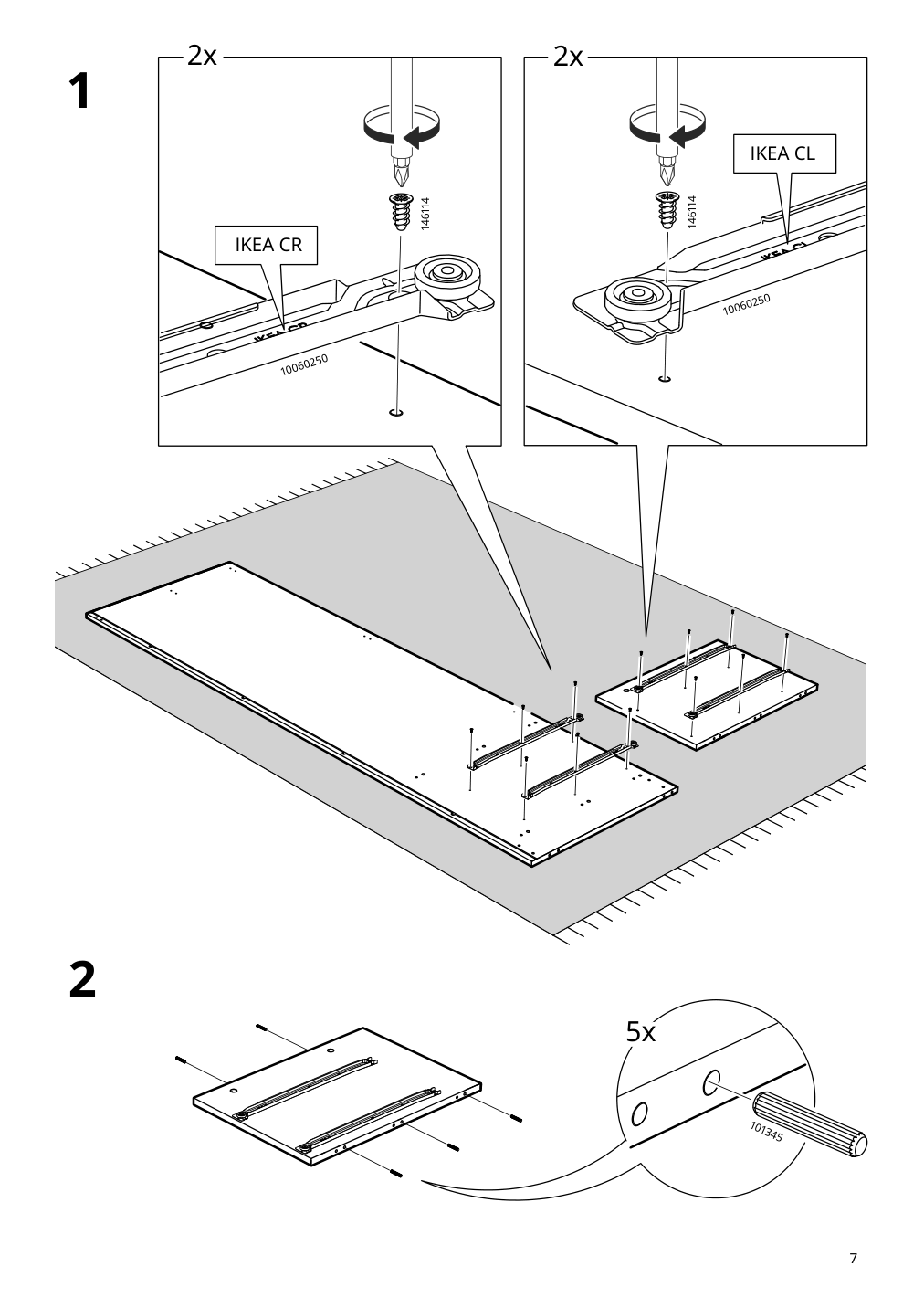 Assembly instructions for IKEA Vilhatten wardrobe with 2 doors and 2 drawers oak effect | Page 7 - IKEA VILHATTEN wardrobe with 2 doors and 2 drawers 705.306.09