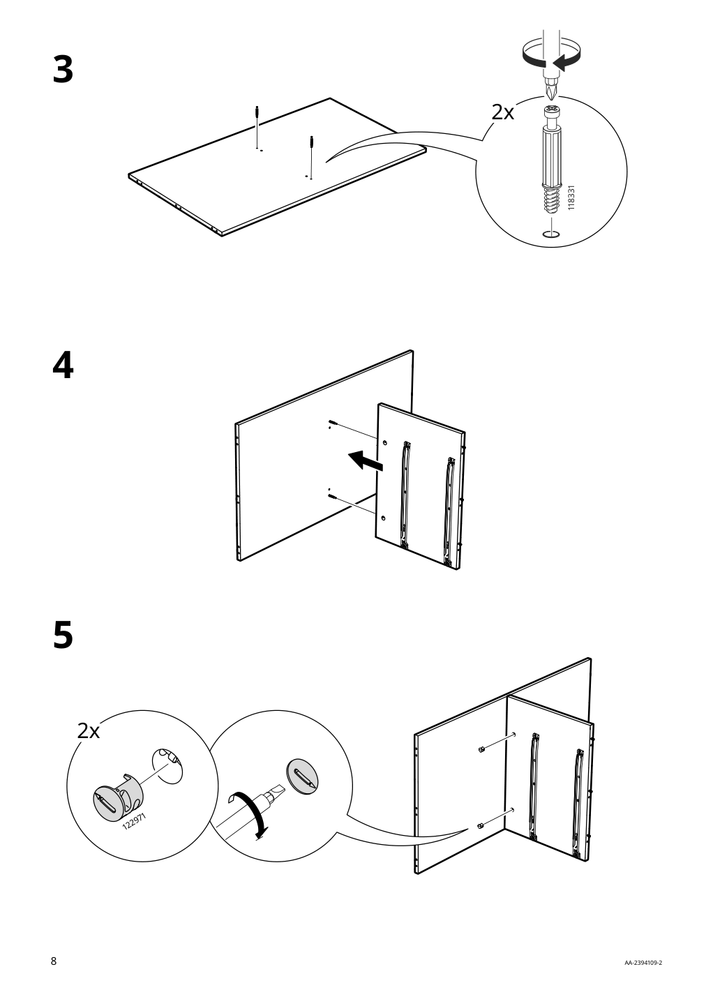 Assembly instructions for IKEA Vilhatten wardrobe with 2 doors and 2 drawers oak effect | Page 8 - IKEA VILHATTEN wardrobe with 2 doors and 2 drawers 705.306.09