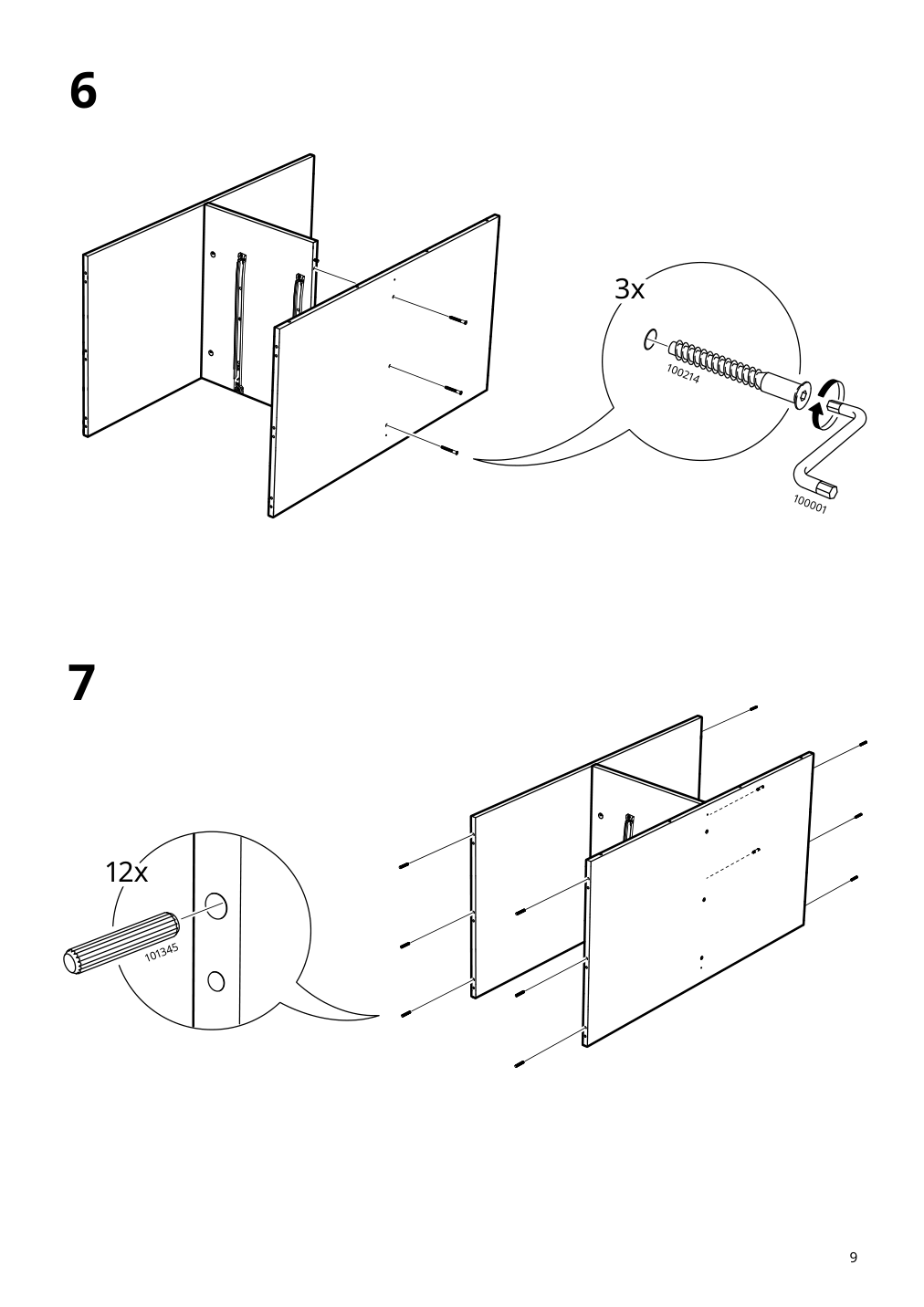 Assembly instructions for IKEA Vilhatten wardrobe with 2 doors and 2 drawers oak effect | Page 9 - IKEA VILHATTEN wardrobe with 2 doors and 2 drawers 705.306.09