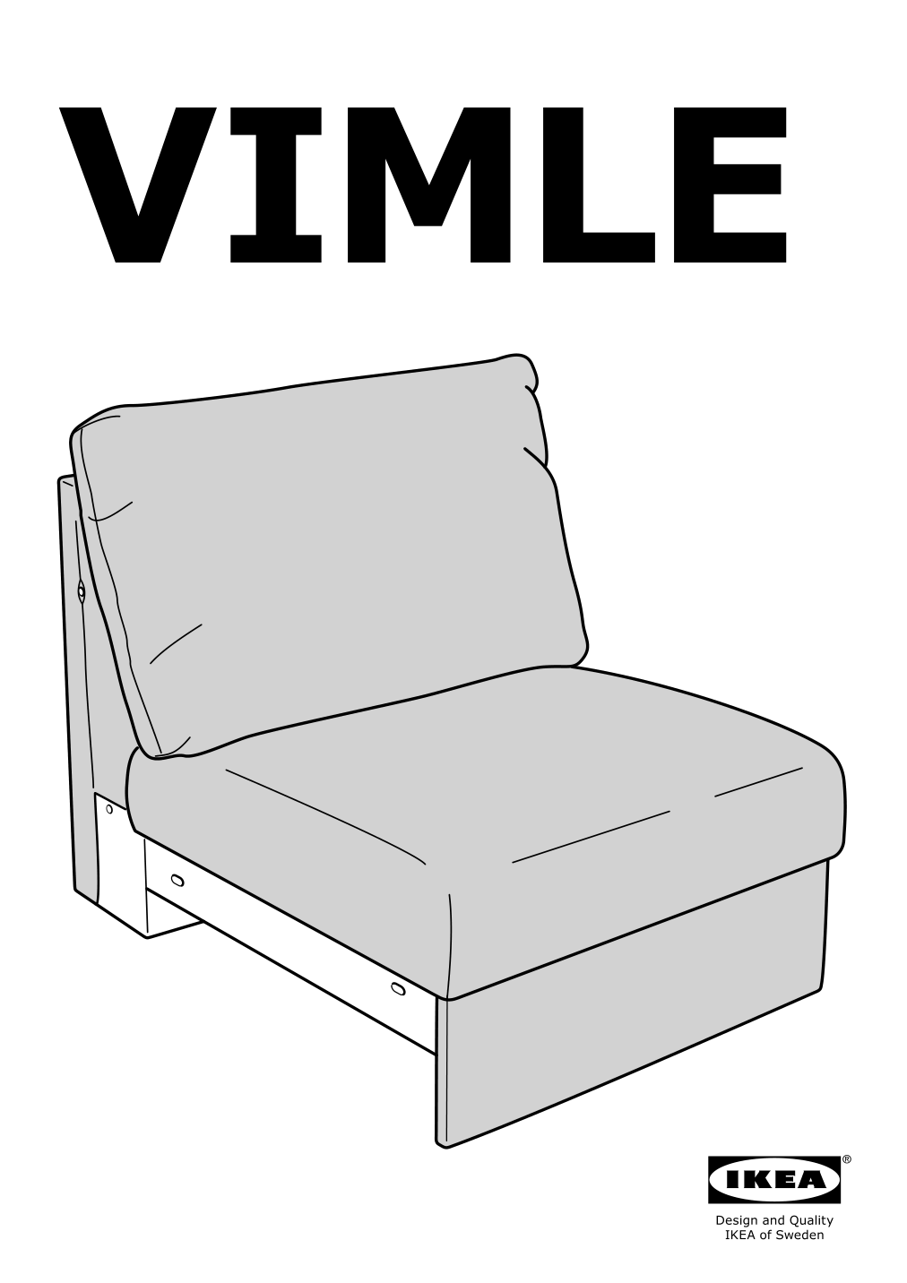 Assembly instructions for IKEA Vimle cover for 1 seat section gunnared dark green | Page 1 - IKEA VIMLE cover for 1-seat section 803.534.51