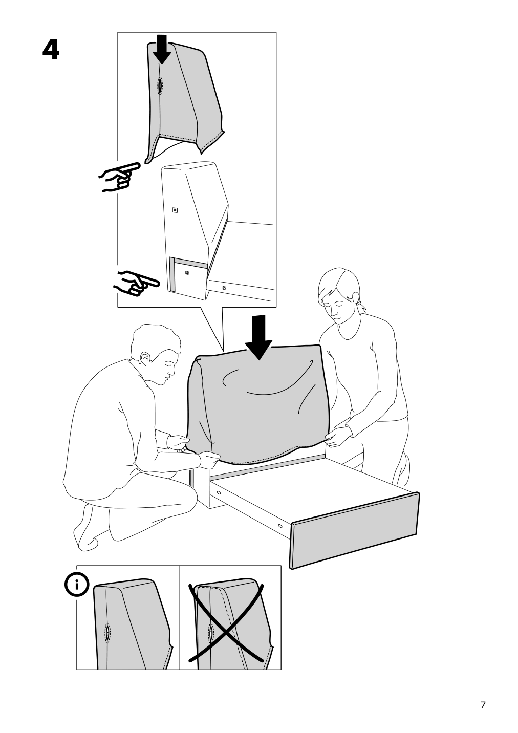 Assembly instructions for IKEA Vimle cover for 1 seat section gunnared dark green | Page 7 - IKEA VIMLE cover for 1-seat section 803.534.51