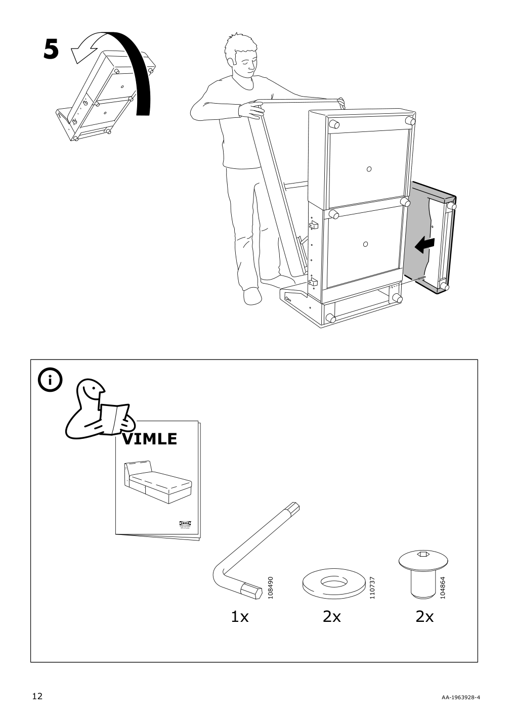 Assembly instructions for IKEA Vimle cover for armrest orrsta golden yellow | Page 12 - IKEA VIMLE cover for armrest 403.510.29