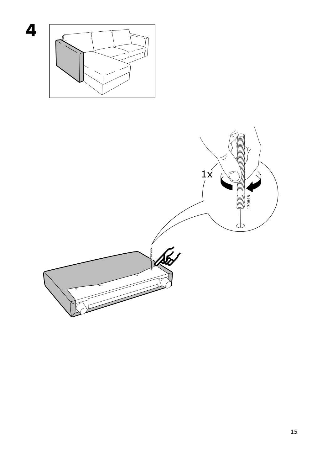 Assembly instructions for IKEA Vimle cover for armrest orrsta golden yellow | Page 15 - IKEA VIMLE cover for armrest 403.510.29