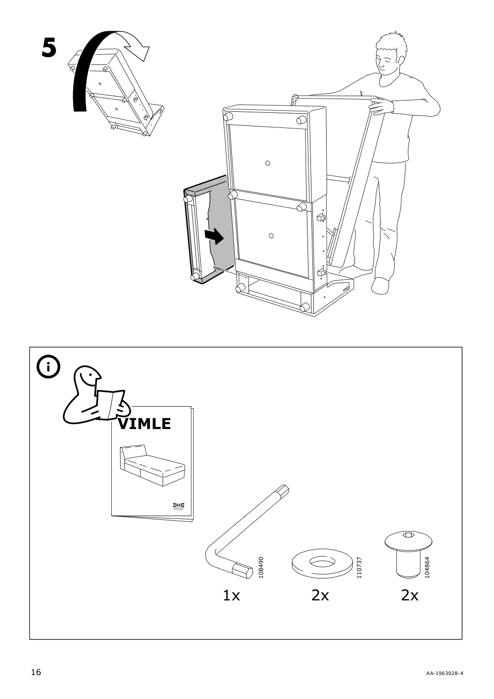 Assembly instructions for IKEA Vimle cover for armrest orrsta golden yellow | Page 16 - IKEA VIMLE cover for armrest 403.510.29