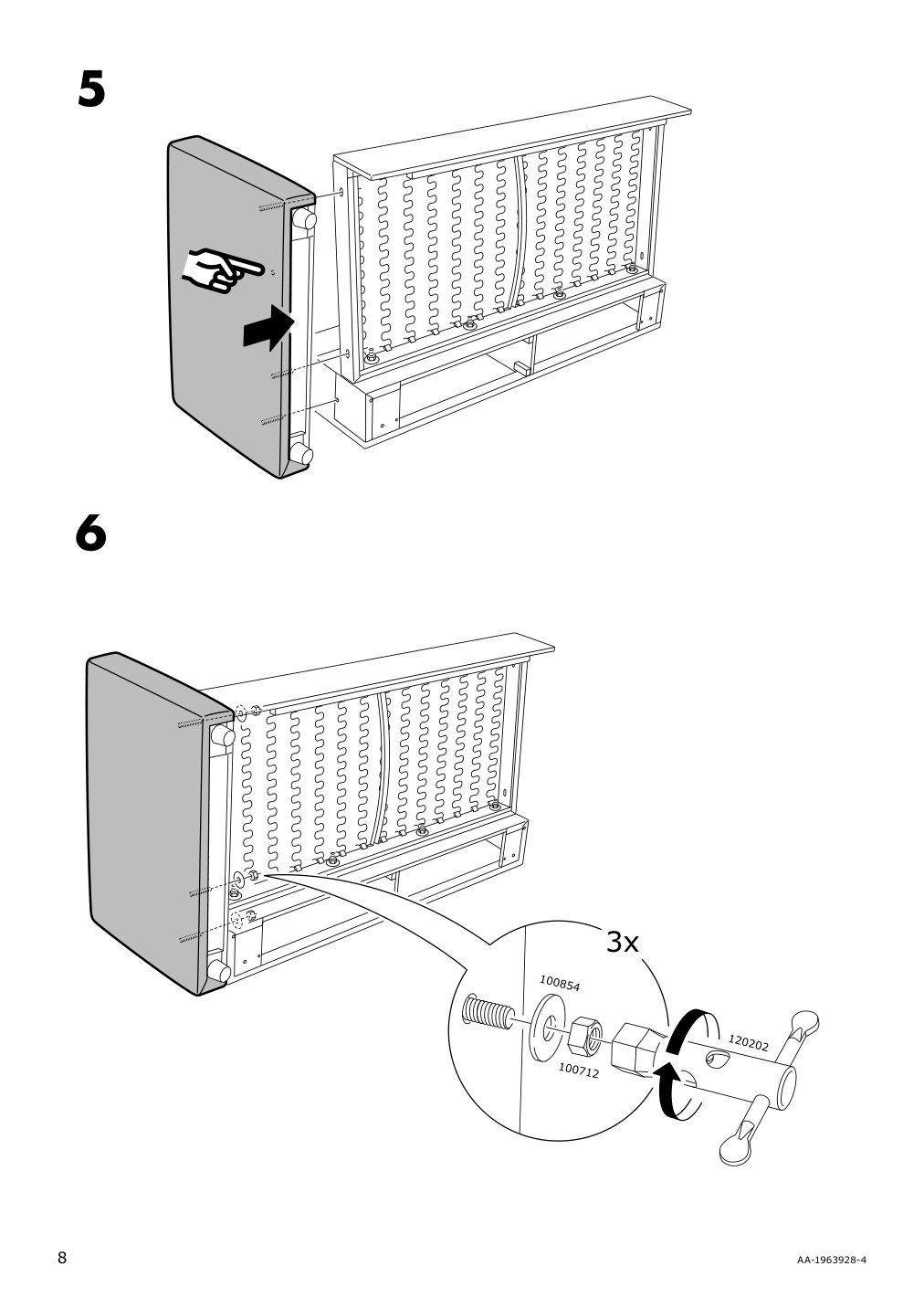 Assembly instructions for IKEA Vimle cover for armrest orrsta golden yellow | Page 8 - IKEA VIMLE cover for armrest 403.510.29