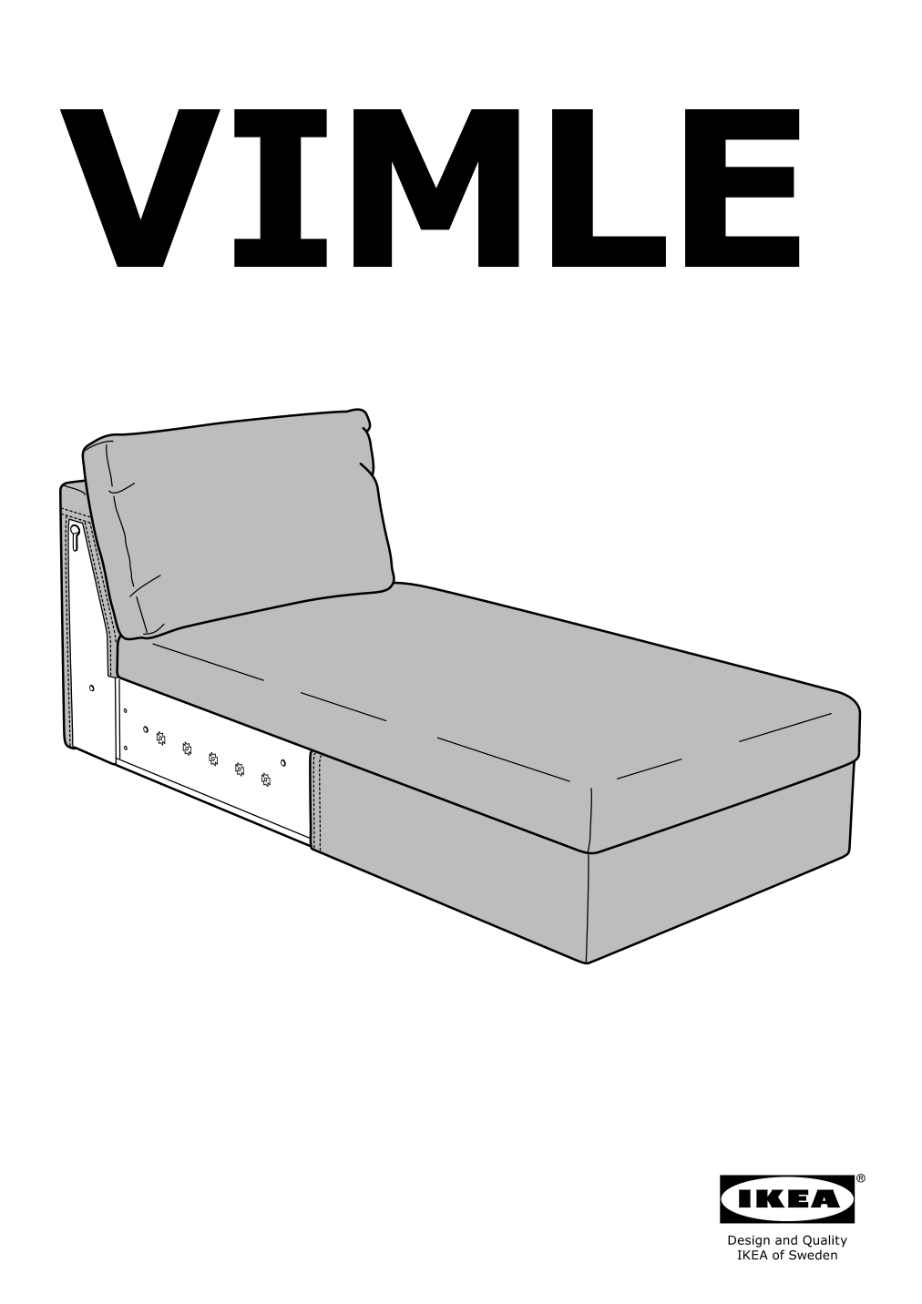 Assembly instructions for IKEA Vimle cover for chaise section gunnared beige | Page 1 - IKEA VIMLE cover for chaise section 703.510.99