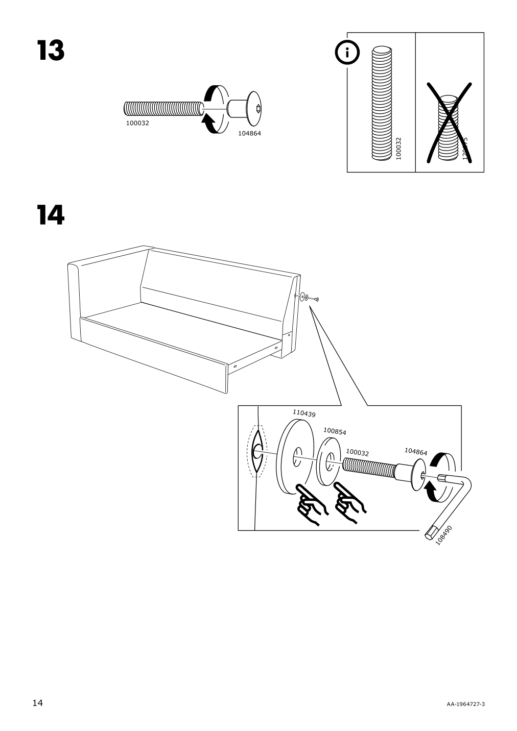 Assembly instructions for IKEA Vimle cover for chaise section gunnared beige | Page 14 - IKEA VIMLE cover for chaise section 703.510.99