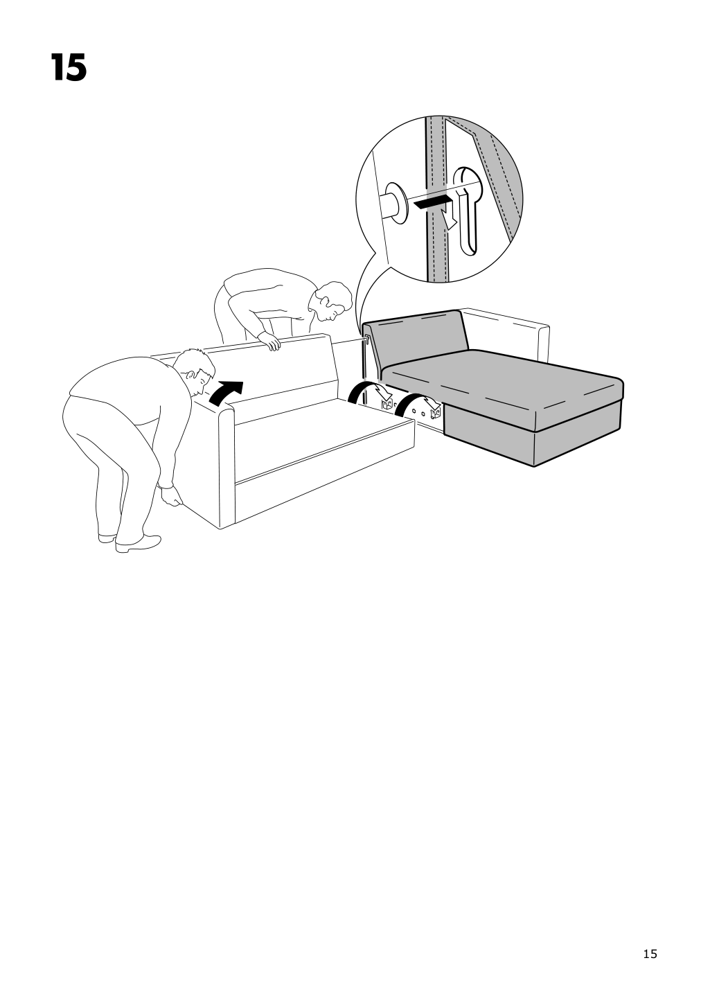 Assembly instructions for IKEA Vimle cover for chaise section gunnared beige | Page 15 - IKEA VIMLE cover for chaise section 703.510.99