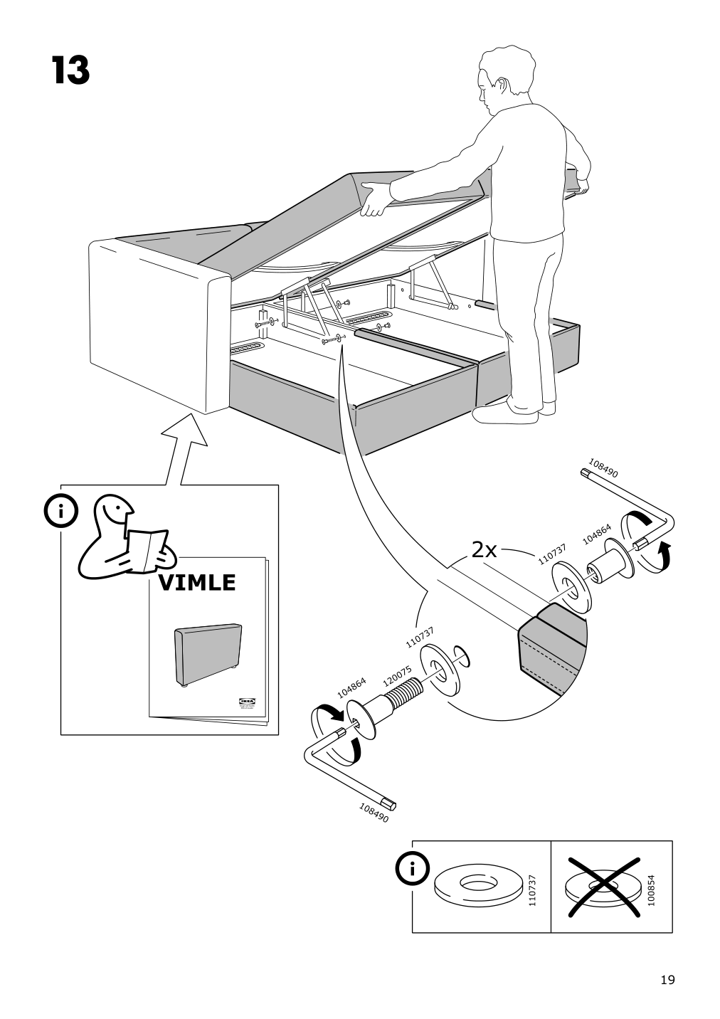 Assembly instructions for IKEA Vimle cover for chaise section gunnared medium gray | Page 19 - IKEA VIMLE cover for chaise section 803.511.07