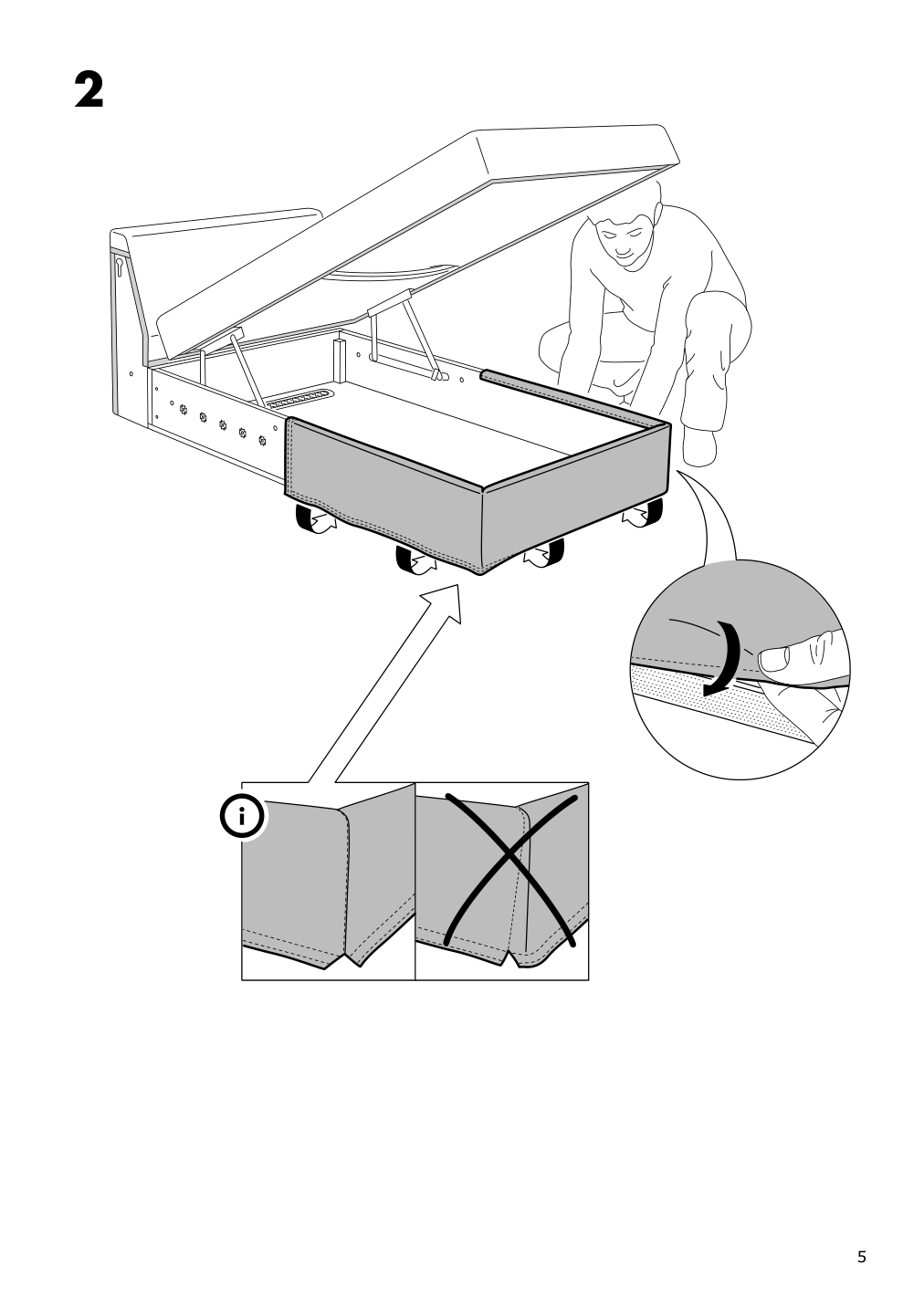 Assembly instructions for IKEA Vimle cover for chaise section gunnared medium gray | Page 5 - IKEA VIMLE cover for chaise section 803.511.07