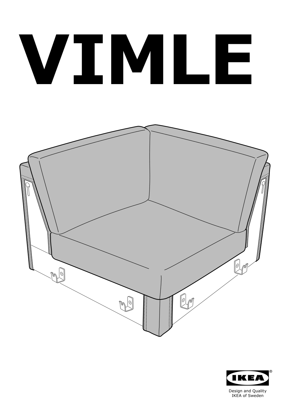 Assembly instructions for IKEA Vimle cover for corner section gunnared dark green | Page 1 - IKEA VIMLE cover for corner section 103.510.83