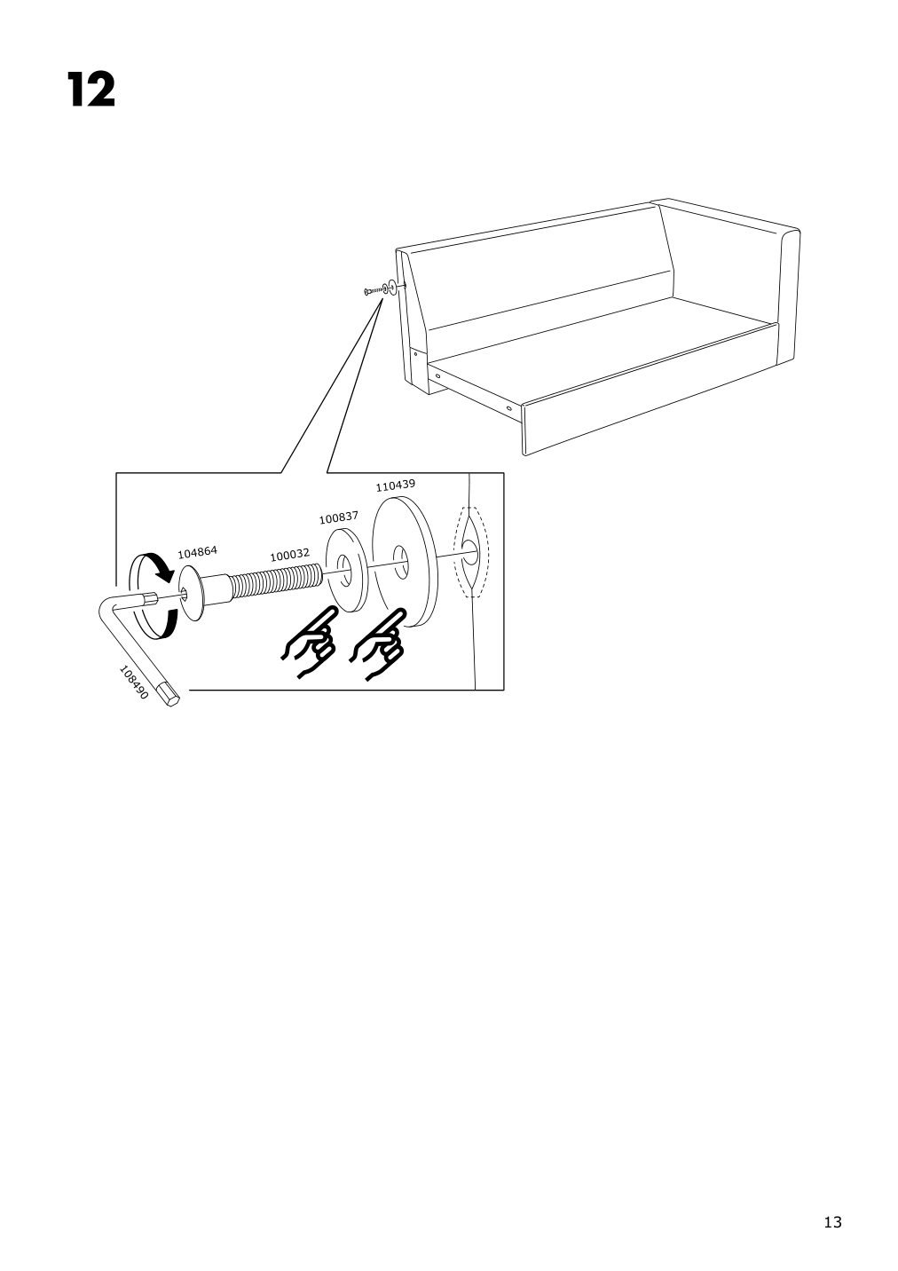 Assembly instructions for IKEA Vimle cover for corner section gunnared dark green | Page 13 - IKEA VIMLE cover for corner section 103.510.83