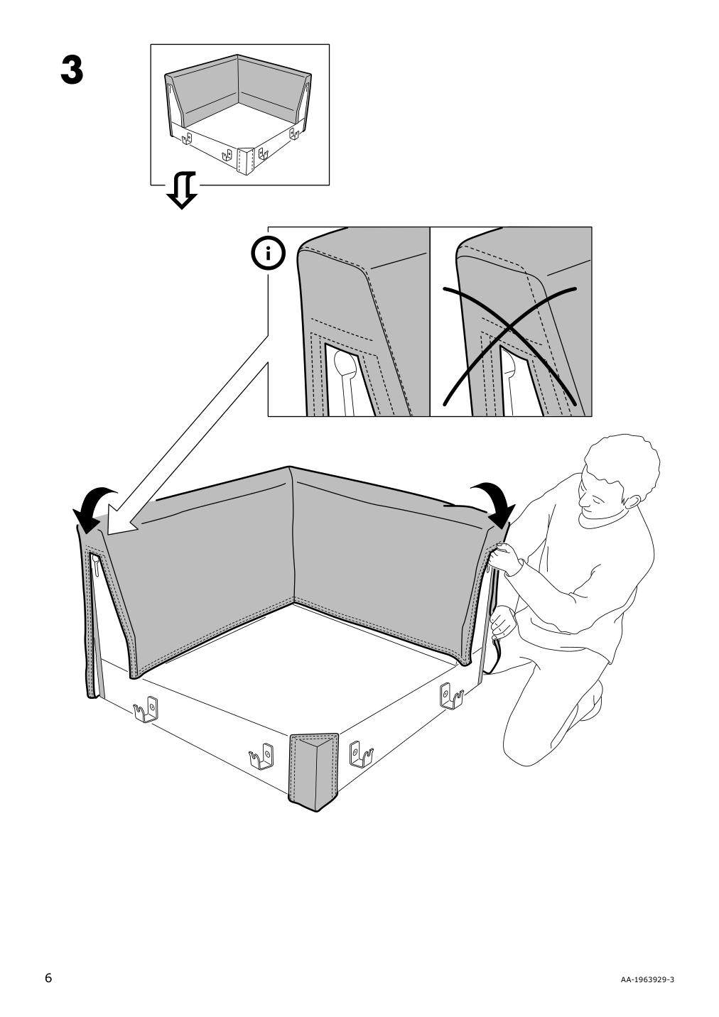 Assembly instructions for IKEA Vimle cover for corner section gunnared dark green | Page 6 - IKEA VIMLE cover for corner section 103.510.83