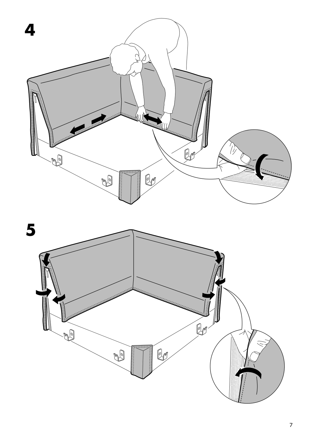 Assembly instructions for IKEA Vimle cover for corner section gunnared dark green | Page 7 - IKEA VIMLE cover for corner section 103.510.83