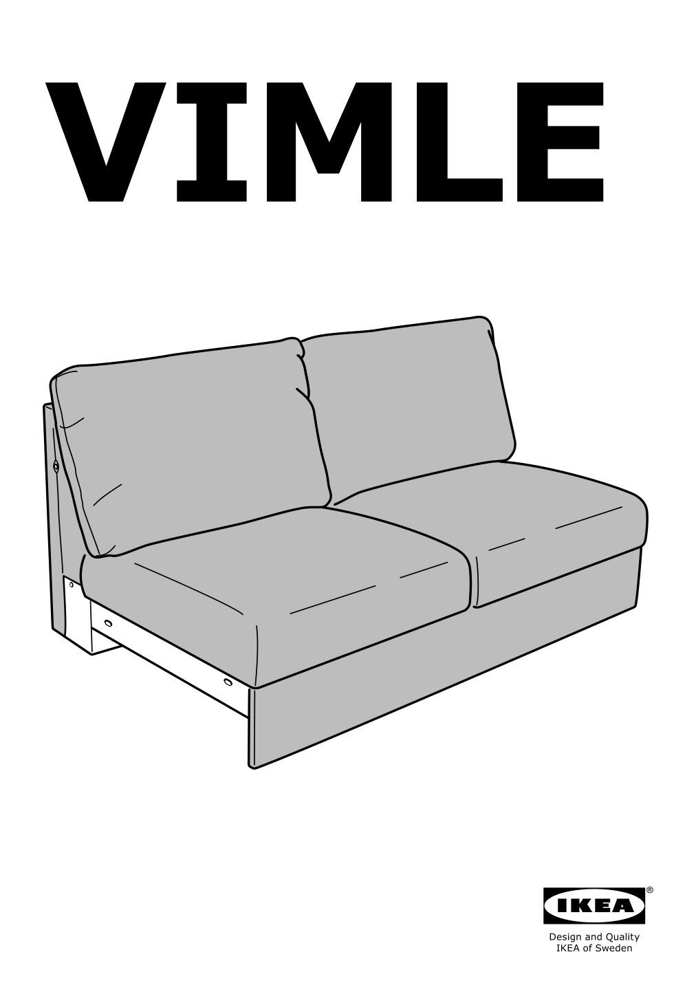 Assembly instructions for IKEA Vimle cover for loveseat section gunnared dark green | Page 1 - IKEA VIMLE cover for loveseat section 503.510.43