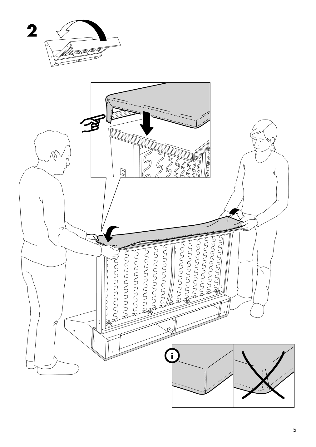 Assembly instructions for IKEA Vimle cover for loveseat section gunnared dark green | Page 5 - IKEA VIMLE cover for loveseat section 503.510.43