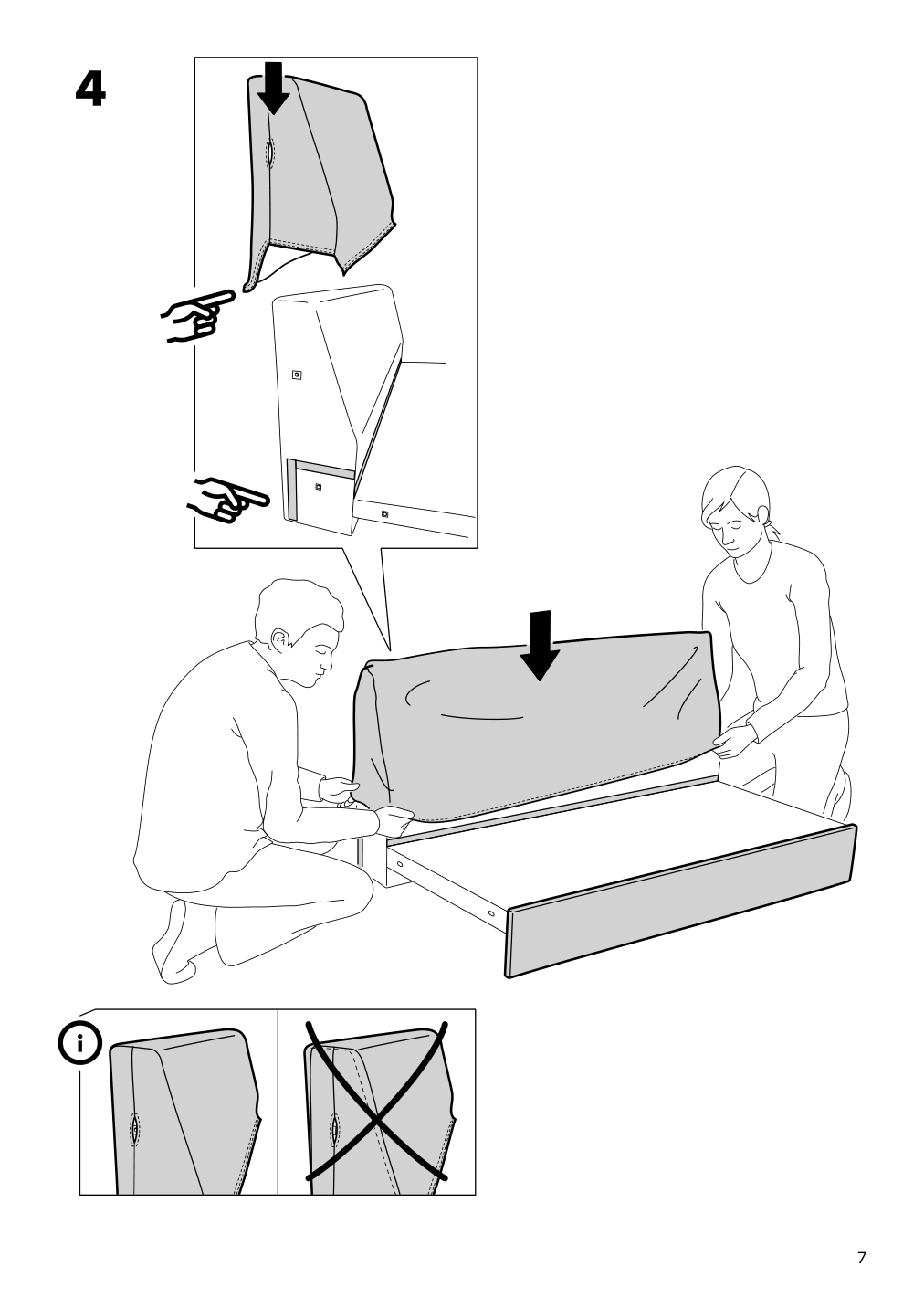 Assembly instructions for IKEA Vimle cover for loveseat section gunnared dark green | Page 7 - IKEA VIMLE cover for loveseat section 503.510.43