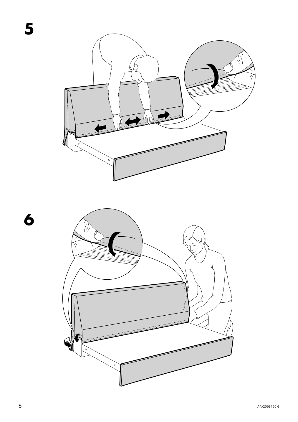 Assembly instructions for IKEA Vimle cover for loveseat section gunnared dark green | Page 8 - IKEA VIMLE cover for loveseat section 503.510.43