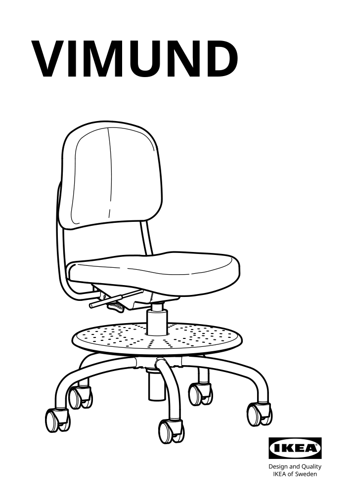 Assembly instructions for IKEA Vimund childs desk chair turquoise | Page 1 - IKEA VIMUND child's desk chair 005.319.66