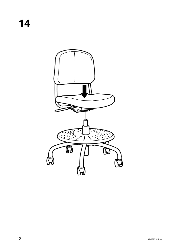 Assembly instructions for IKEA Vimund childs desk chair turquoise | Page 12 - IKEA VIMUND child's desk chair 005.319.66