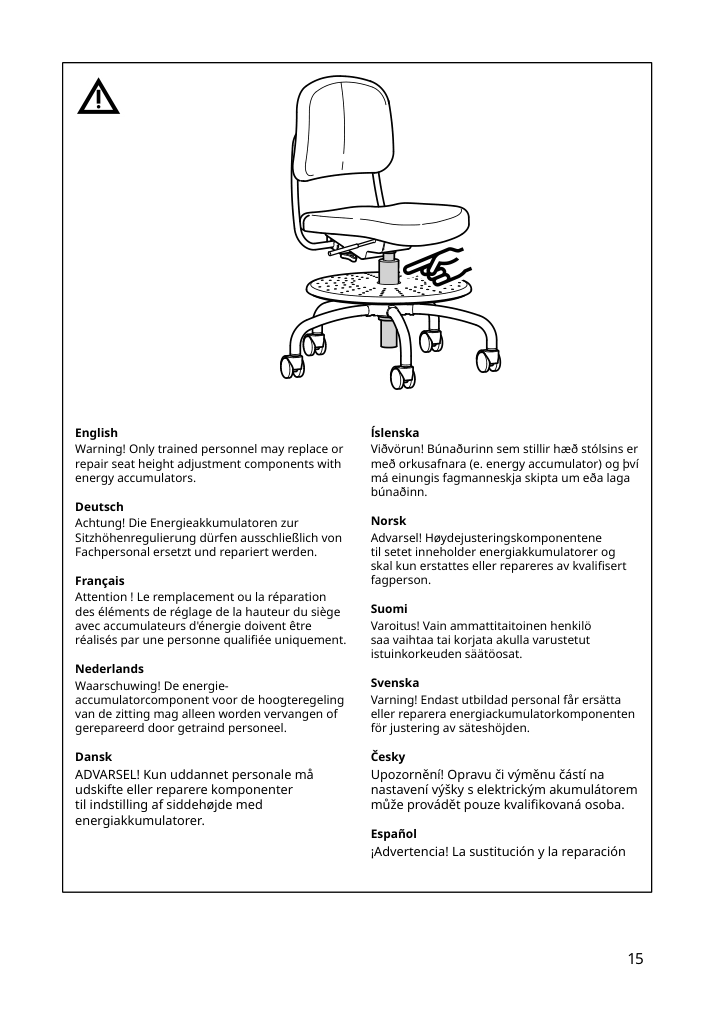 Assembly instructions for IKEA Vimund childs desk chair turquoise | Page 15 - IKEA VIMUND child's desk chair 005.319.66