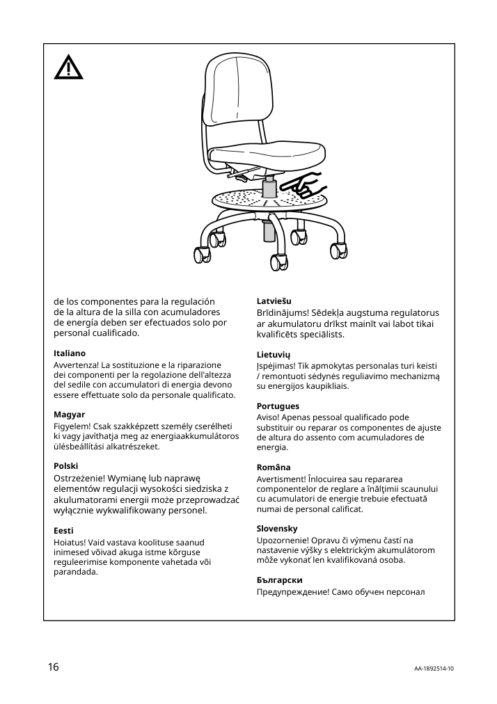 Assembly instructions for IKEA Vimund childs desk chair turquoise | Page 16 - IKEA VIMUND child's desk chair 005.319.66