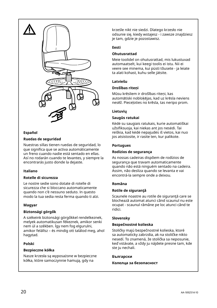 Assembly instructions for IKEA Vimund childs desk chair turquoise | Page 20 - IKEA VIMUND child's desk chair 005.319.66