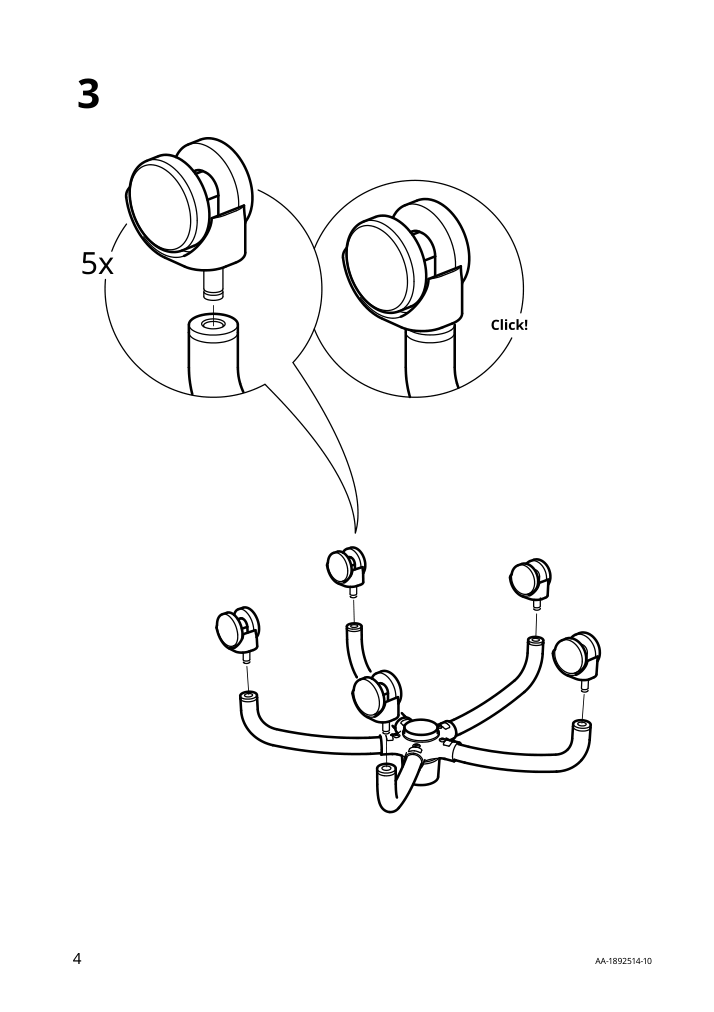 Assembly instructions for IKEA Vimund childs desk chair turquoise | Page 4 - IKEA VIMUND child's desk chair 005.319.66